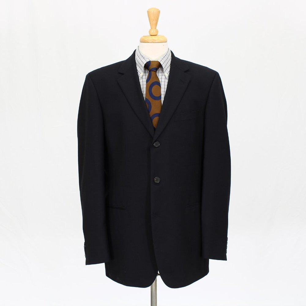 Hugo Boss 42L Navy Solid 3-Button Sport Coat Blazer Jacket O327